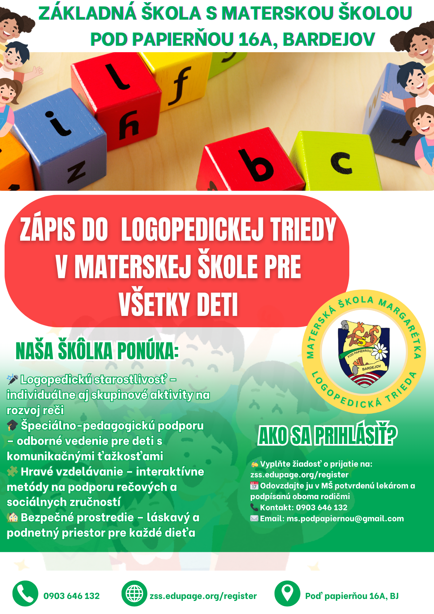 Zápis do logopedickej triedy MŠ